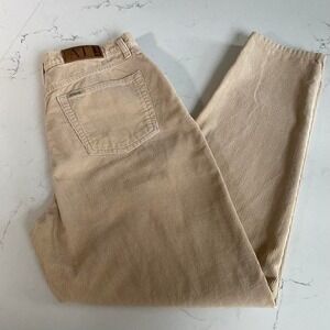 Vintage‎ 90s Ann Taylor AT Denim Beige Corduroy Pants Women's Size 12 High Waist